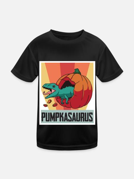 Funny Halloween Pumpkasaurus Baby Dino Horrorko - Kids Functional T-Shirt - black - Front
