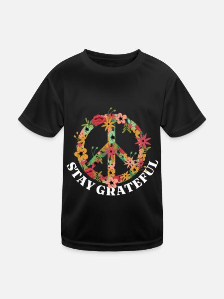 Signe de paix Hippie Amour Paix Liberté Blis - T-shirt sport Enfant - noir - Devant