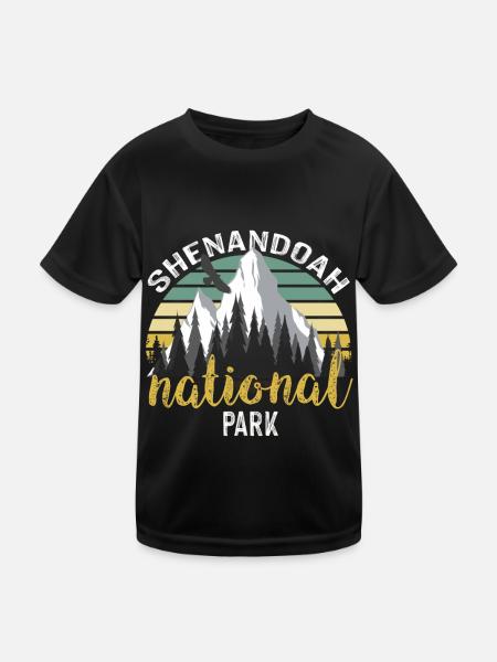 Shenandoah National Park Nature Souvenir Mountains Wall - Kids Functional T-Shirt - black - Front