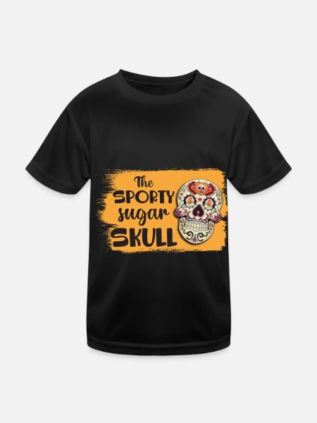 Crâne de sucre Crâne Jour de la mort des morts - T-shirt sport Enfant - noir - Devant
