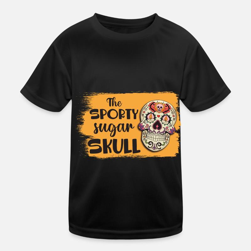Sugar Skull Skull Death Day of the Dead Kids Functional T-Shirt