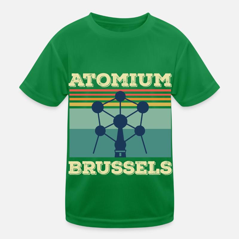 Brussels Atomium Heartbeat Atomic nucleus Science Kids Functional T-Shirt