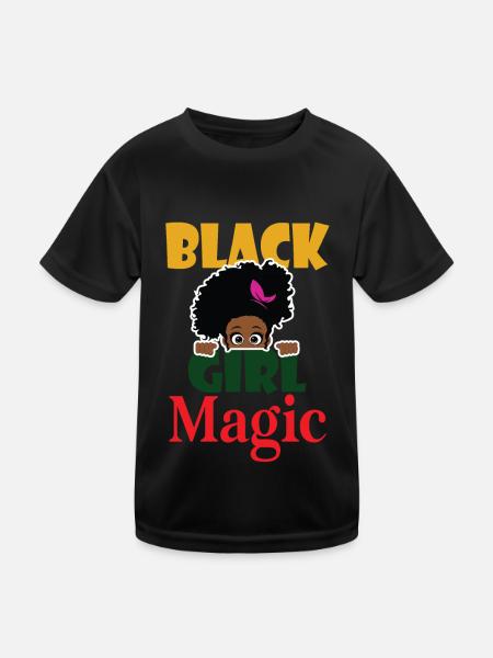 Black Magic Girl Schwarzer Geschichtsmonat Stolze - Kinder Funktions-T-Shirt - Schwarz - Vorne