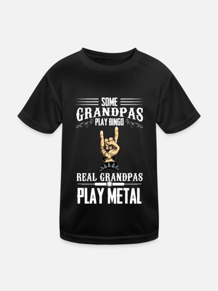 Metal Grandpas Heavy Metal Mode Rocking Music Ha - Kids Functional T-Shirt - black - Front