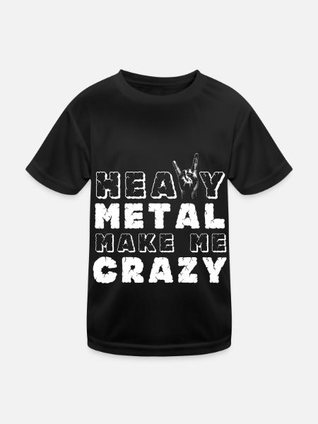 Heavy Metal Crazy Rocking Music Hard Rock Metal - Kids Functional T-Shirt - black - Front