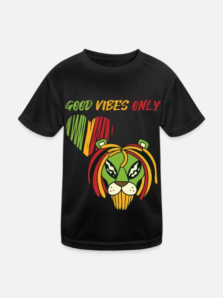 Jamaika Alien Reggae Souvenir Rasta Musik Rastafar - Kinder Funktions-T-Shirt - Schwarz - Vorne