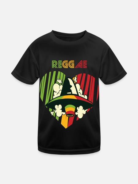 Good Vibes Only Reggae Alien Jamaika Souvenir Rast - Kinder Funktions-T-Shirt - Schwarz - Vorne