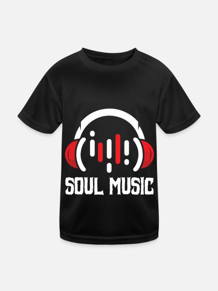 Soul Musik Kopfhörer Musikliebhaber Afro Soul Musi - Kinder Funktions-T-Shirt - Schwarz - Vorne