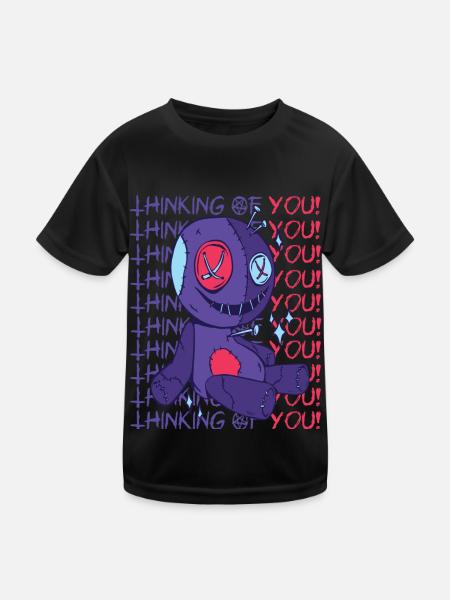 Voodoo I'm thinking of you! Creepy Halloween Witch - Kids Functional T-Shirt - black - Front