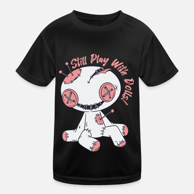 Creepy Voodoo Doll Playing with Dolls Witchcraft Kids Functional T-Shirt