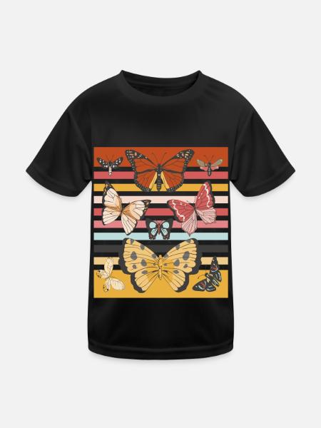 Papillons mignons collection papillons - T-shirt sport Enfant - noir - Devant