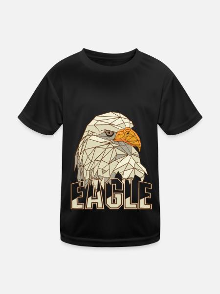 Eagle Nature Fauconnerie de montagne Oiseaux de proie Faucon autour des palombes - T-shirt sport Enfant - noir - Devant
