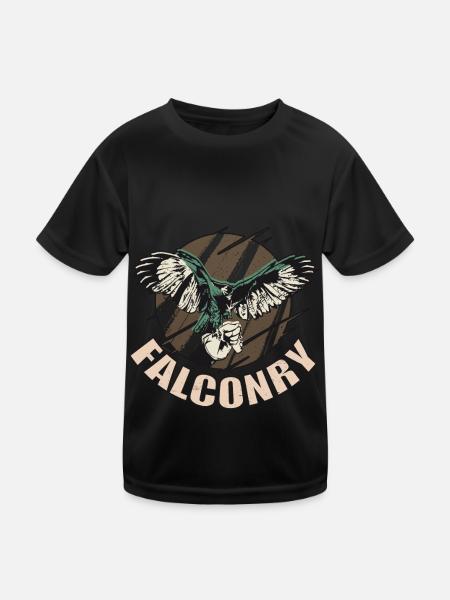 Falkenadler Falknerei Habicht Falken Raubvögel - Kinder Funktions-T-Shirt - Schwarz - Vorne