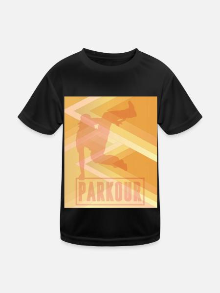 Parkour Art City Run Freestyle Runner - Kids Functional T-Shirt - black - Front