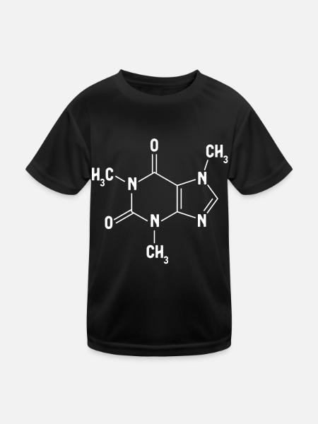 Caffeine Molecule Liebhaber von chemischem Kaffee - Kinder Funktions-T-Shirt - Schwarz - Vorne