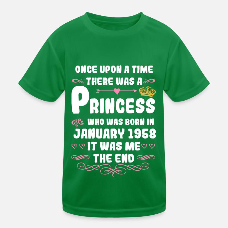Es war einmal eine Prinzessin. Januar 1958 Geburts Kinder Funktions-T-Shirt