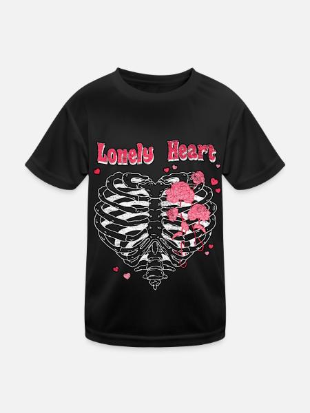 Lonely Heart Skeleton Saint-Valentin - T-shirt sport Enfant - noir - Devant