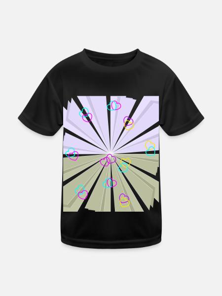 Heart Hearts Congratulations Birthday - Kids Functional T-Shirt - black - Front