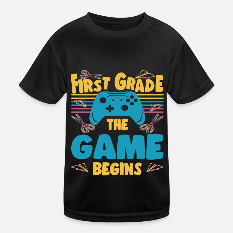 First Grade The Game Begins First Day of School Kinder Funktions-T-Shirt