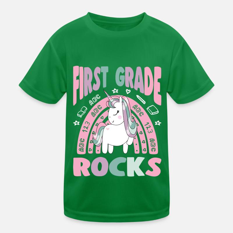 Début d’école Première année Rocks Licorne T-shirt sport Enfant