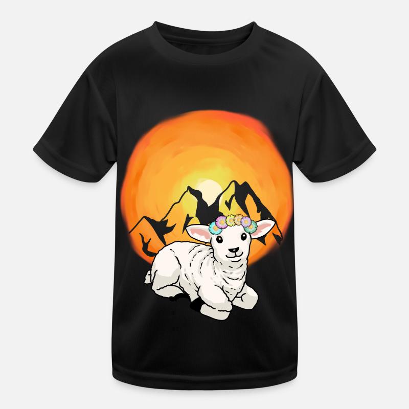 Mountains Austria Alps Lamb Sheep Nature Alm Kids Functional T-Shirt