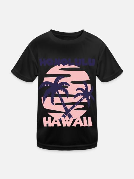 Family Vacation Hawaii Honolulu Palm Tree Beach Oce - Kids Functional T-Shirt - black - Front