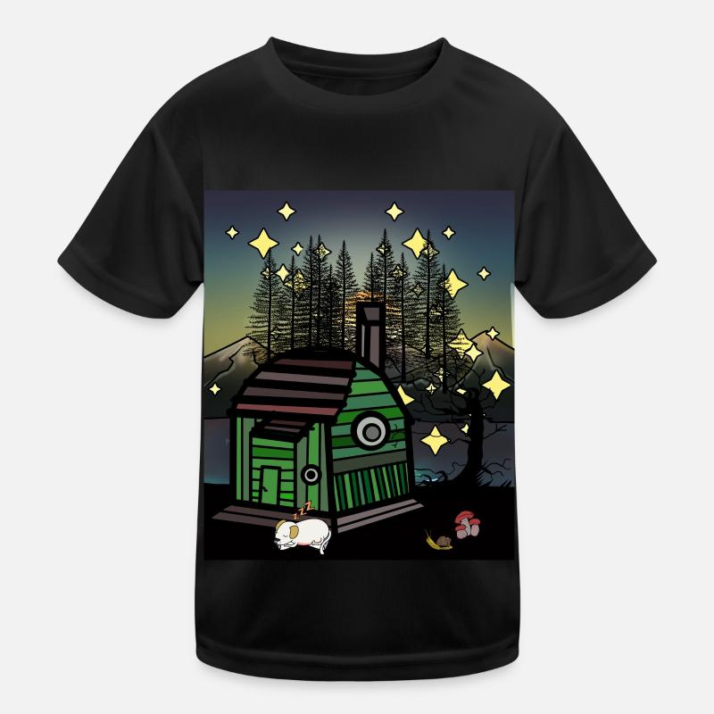 Cabane Nature Nuit Ciel étoilé Dog Forest T-shirt sport Enfant