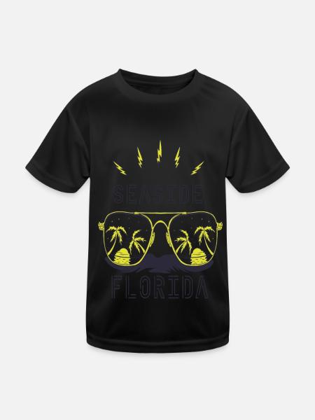 Lunettes de soleil Palm Florida Seaside Beach Ocean - T-shirt sport Enfant - noir - Devant