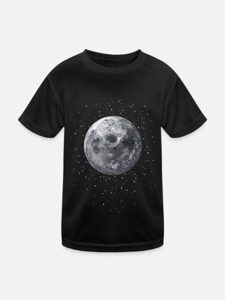 Luna Stars Moon Galaxy Astronomy - Kids Functional T-Shirt - black - Front