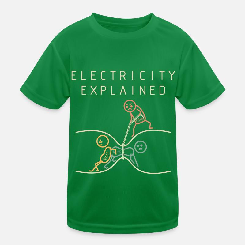 Electricity explains physics Kids Functional T-Shirt