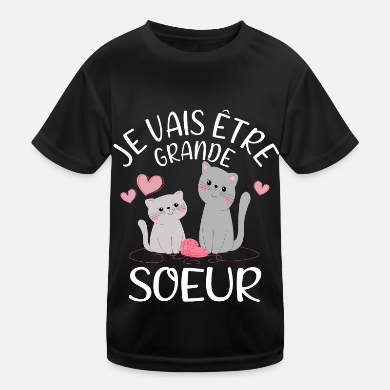 Je Vais Être Grande Soeur Chaton Kinder Funktions-T-Shirt