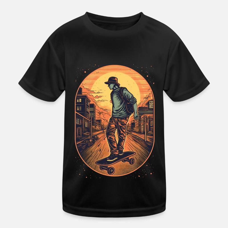 Skateboarders Kids Functional T-Shirt