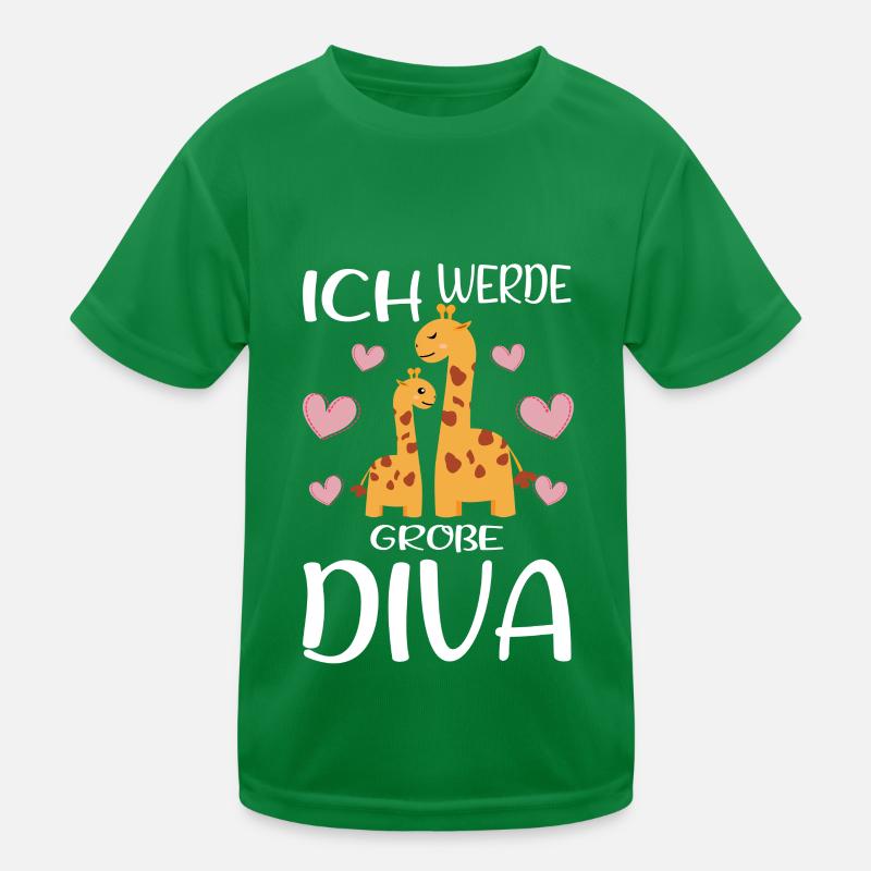 Werde Große Schwester Diva Verkünden Giraffen Kinder Funktions-T-Shirt
