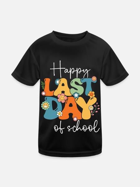 Groovy Happy Last Day des élèves enseignants - T-shirt sport Enfant - noir - Devant