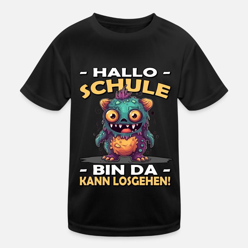 Hallo Schule | Bye Kindergarten | Einschulung Kinder Funktions-T-Shirt