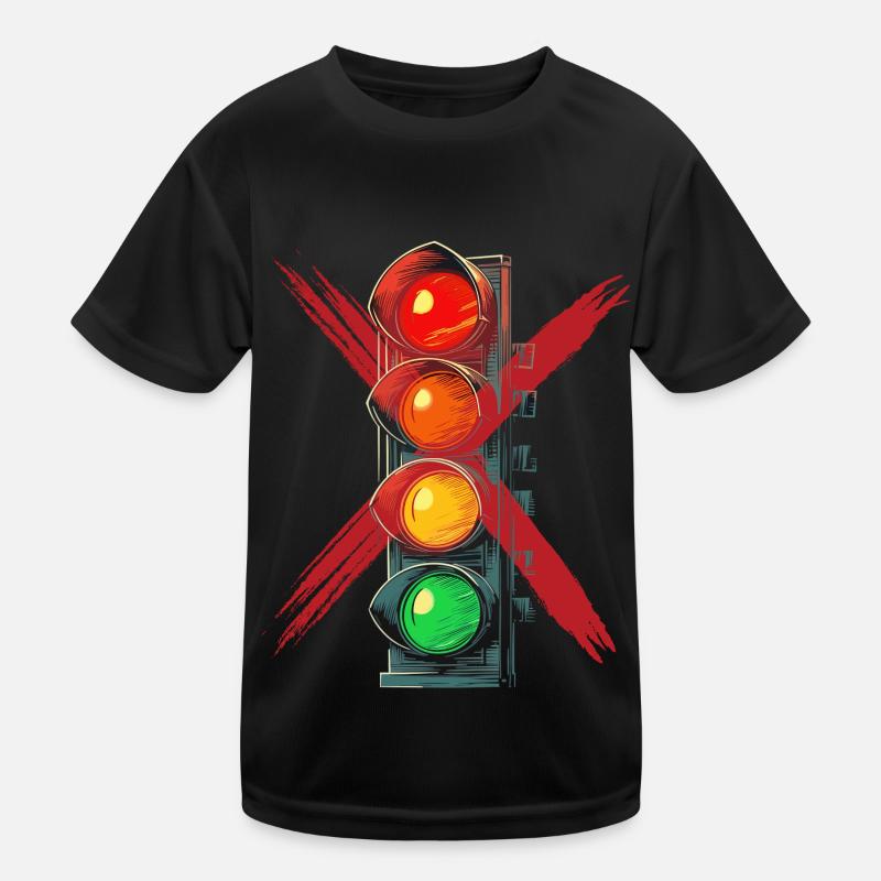 Feu de circulation Panneau d’interdiction gouvernementale T-shirt sport Enfant