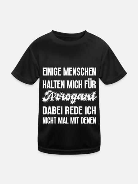 Manche Menschen halten mich für Arrogant - Kinder Funktions-T-Shirt - Schwarz - Vorne