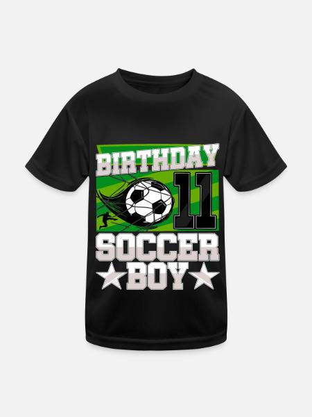 11th birthday Boy Soccer 11 Years Old Gifts - Kids Functional T-Shirt - black - Front