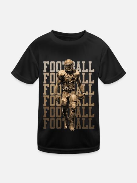 Idée cadeau de sport de joueur rétro de football américain - T-shirt sport Enfant - noir - Devant
