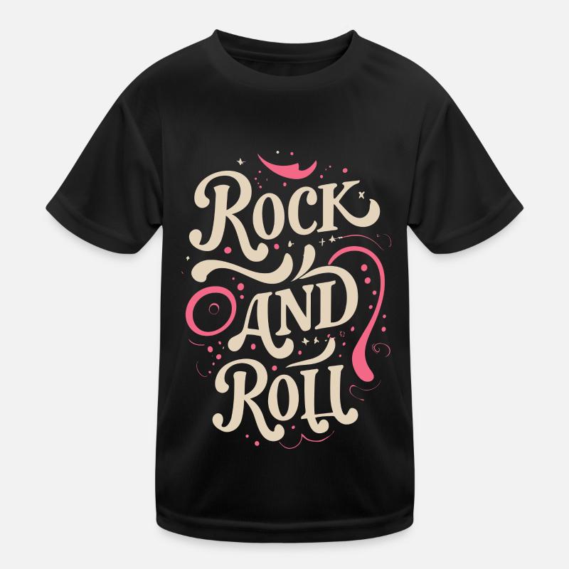 Rock And Roll Rock Statement Motto Kids Functional T-Shirt
