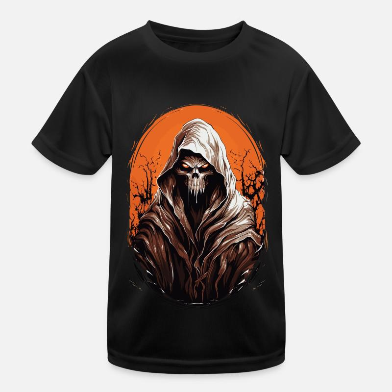 Spooky Halloween Grim Reaper Grim Reaper Kids Functional T-Shirt