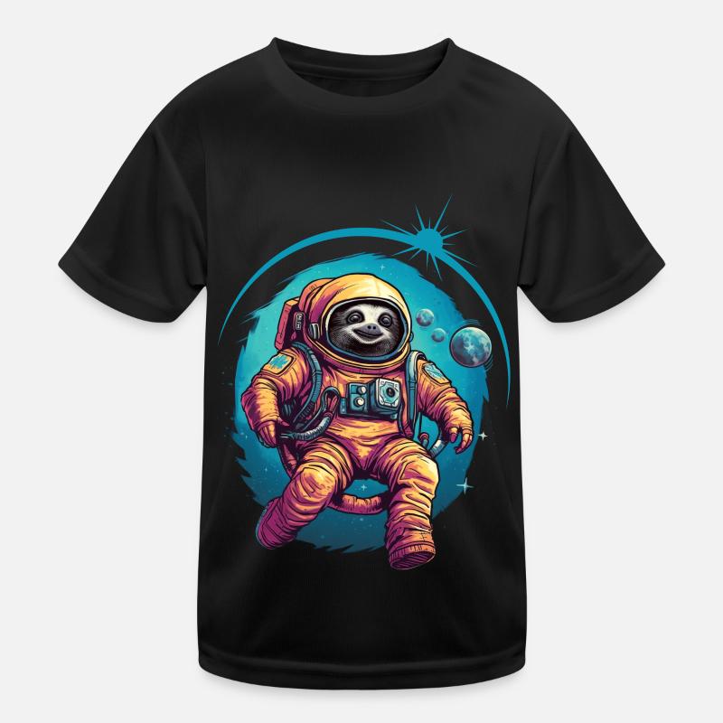Faultier Astronaut Weltraum Raumfahrt Geschenk Kinder Funktions-T-Shirt