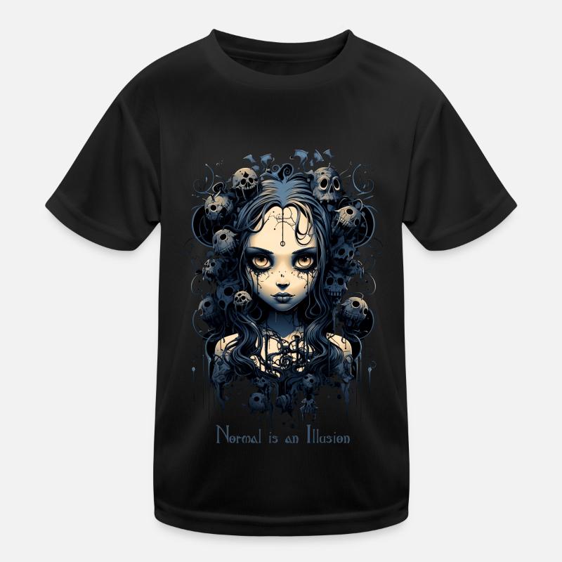 Fille gothique disant que la normalité est une illusion T-shirt sport Enfant