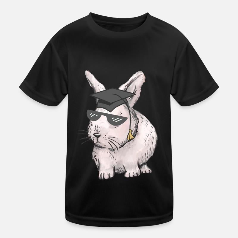 Scholar Rabbit Teacher Professions Studies Abi Graduation Kids Functional T-Shirt