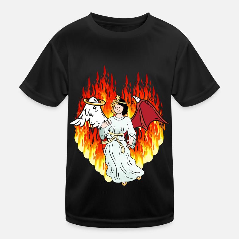 Feurig Hölle Jenseits Engel Satan Horror Teufel Kinder Funktions-T-Shirt