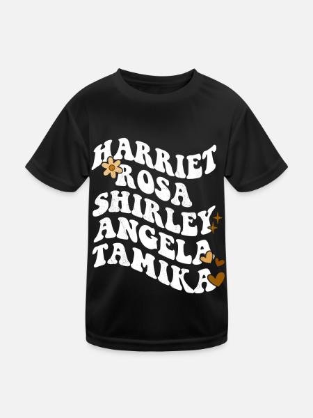 Rétro Groovy Pride Harriet Rosa Shirley Angela - T-shirt sport Enfant - noir - Devant