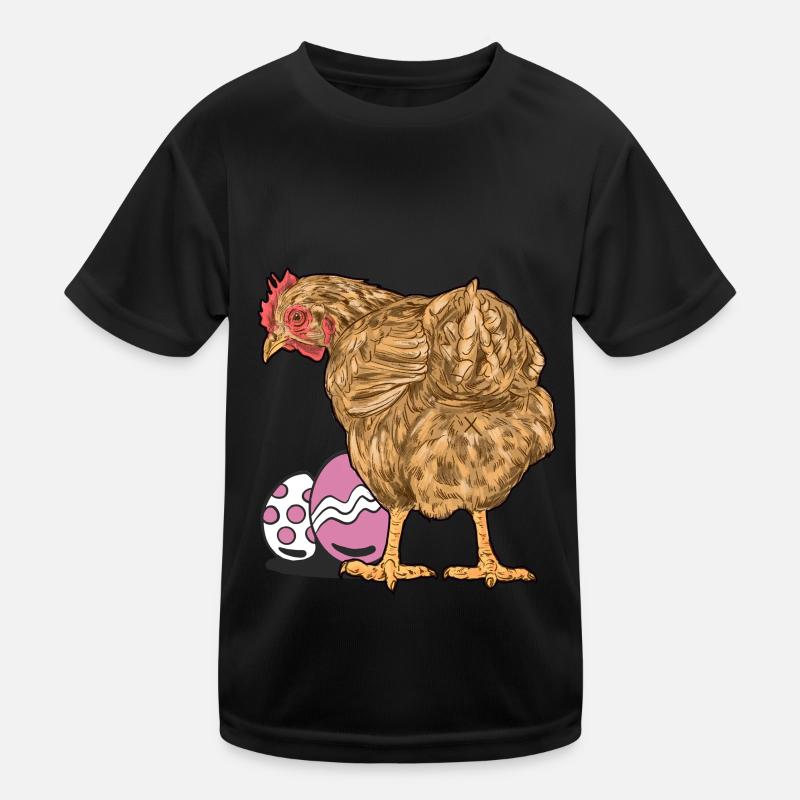 Chicken, Poultry, Poultry, Eggs, Egg, Easter, Easter Egg Kids Functional T-Shirt