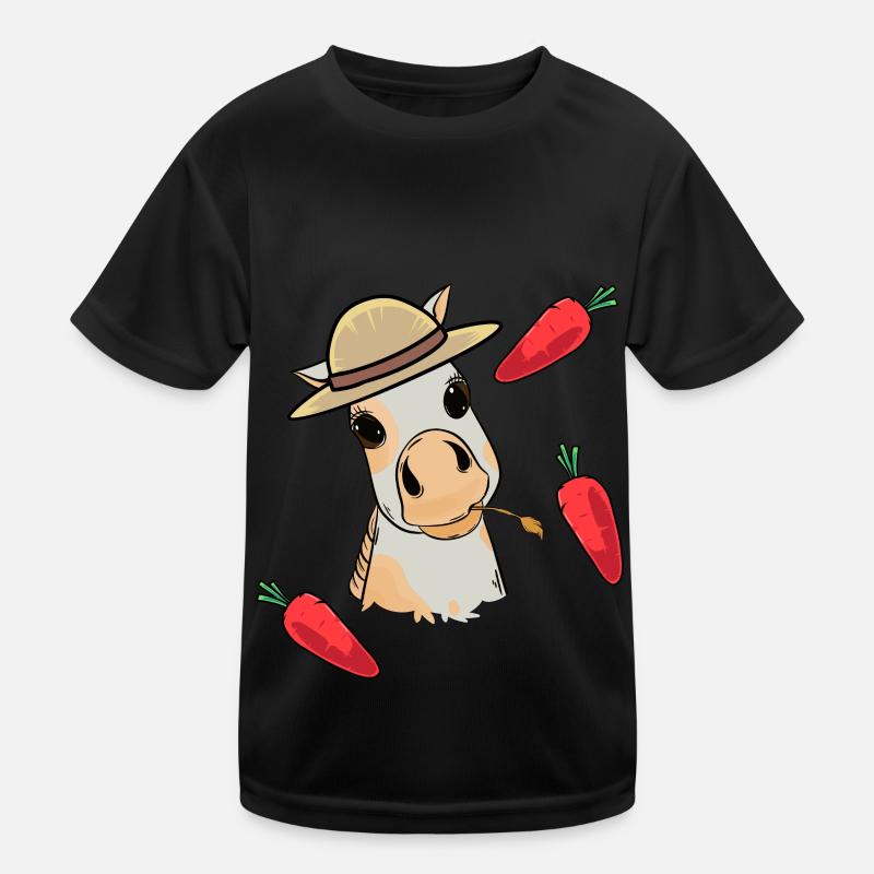 Fohlen Baby Pferd Kind Pony Kleinkind Rübe Pferde Kinder Funktions-T-Shirt