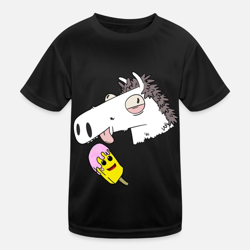Horse, Summer, Ice Cream, Hunger, Snacking, Refreshment Kids Functional T-Shirt