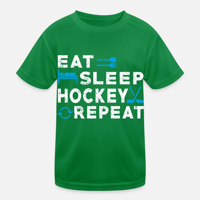 Eat Sleep Hockey Repeat Funny Sport Game Player Kinder Funktions-T-Shirt